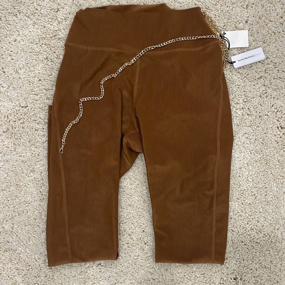 NWOT WeWoreWhat Chain High Waist Leggings In Gold